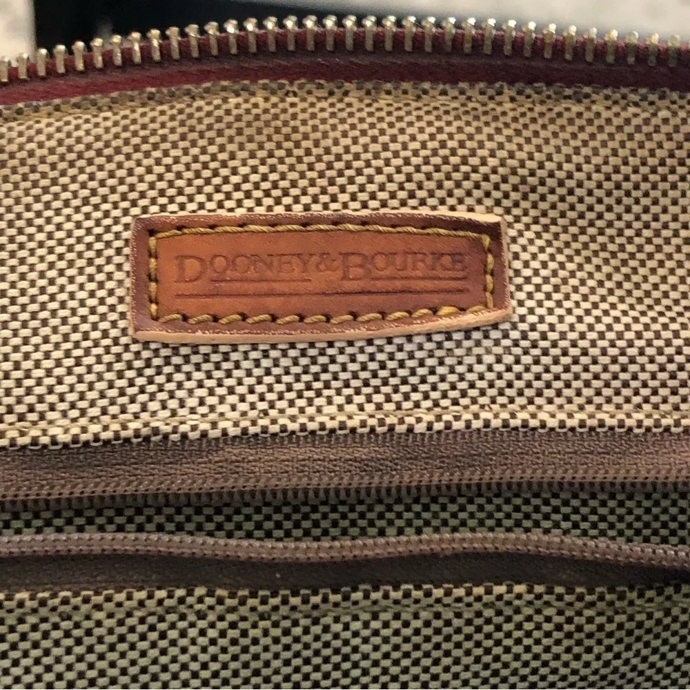DOONEY & Bourke red leather satchel with DB logo detachable shoulder strap